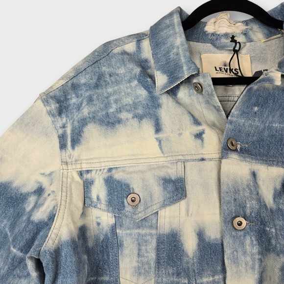 Levi's Made & Crafted Trucker Jean Jacket Blue Tie Dye Womens Size XL NEW $298 - Picture 6 of 16